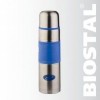 Термос BIOSTAL NB-750P-B 0.75 л, узкое горло,с крышкой-чашкой, цветная резиновая вставка, синий